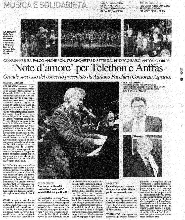 NOTE D'AMORE PER TELETHON E ANFFAS